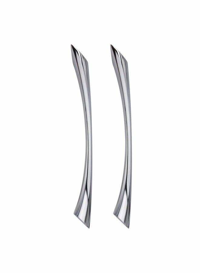 Atom 7.2 inches Zinc Cabinet Pull Handle | Chrome Plated Finish | Office Wardrobe Furniture Kitchen Drawer Push Bar, 212, Pack of 2 - Image 1